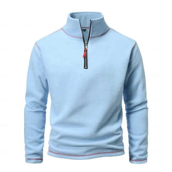 New OUKU Men's Quarter Zip Sweatshirt Black White Blue Green Dark Gray Standing Collar Plain Sports & Outdoor Sports Streetwear non-printing Designer Basic Casual Winter Clothing Apparel Hoodies Sweatshirts