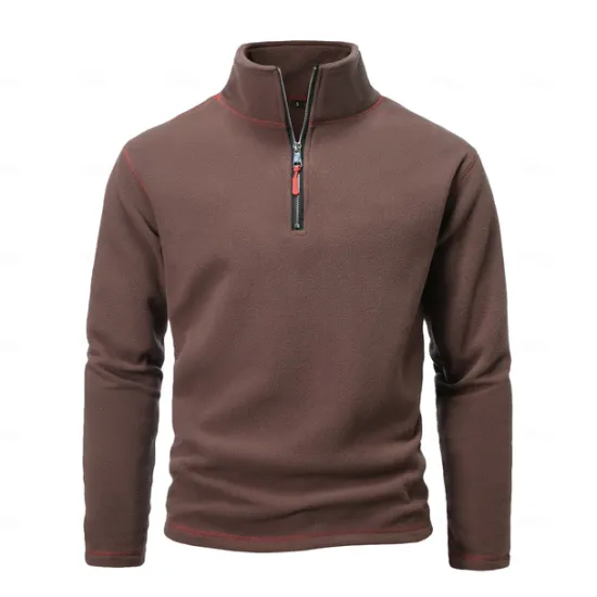 New OUKU Men's Quarter Zip Sweatshirt Black White Blue Green Dark Gray Standing Collar Plain Sports & Outdoor Sports Streetwear non-printing Designer Basic Casual Winter Clothing Apparel Hoodies Sweatshirts