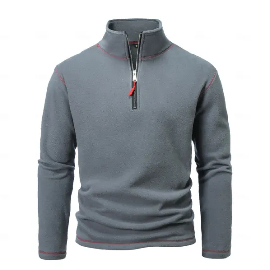 New OUKU Men's Quarter Zip Sweatshirt Black White Blue Green Dark Gray Standing Collar Plain Sports & Outdoor Sports Streetwear non-printing Designer Basic Casual Winter Clothing Apparel Hoodies Sweatshirts