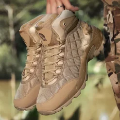 Outlet OUKU Men's Quilted Hiking Boots - Lightweight, Waterproof, Non-Slip Sole, High-Top Design, Ideal for Outdoor Adventures