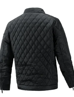 OUKU Men's Quilted Jacket Padded Jacket Pocket Sports Outdoor Daily Regular Streetwear Casual Warm Breathable Fall Winter Solid Color Black Royal Blue Army Green Puffer Jacket