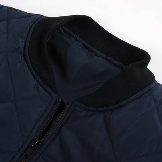 Clearance OUKU Men's Quilted Jacket Transition Jacket Going out Pocket Spring & Fall Plain Streetwear Standing Collar Regular Black Wine Blue Red Army Green Jacket
