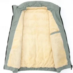 Best OUKU Men's Quilted Vest Daily Casual Fall & Winter Pocket Polyester Comfortable Solid Color Zipper Stand Collar Regular Fit Black Red Green Beige Vest