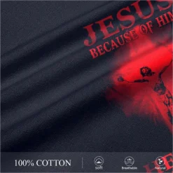 Outlet OUKU Men's Quotes & Sayings Cross Jesus Letter Print T Shirt Tee Top 100% Cotton Short Sleeve Graphic Shirt Black 1 Black Navy Blue Comfortable Tee Street Sports Outdoor Fashion Designer Clothing