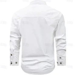 Best OUKU Men's Reindeer American US Flag Work Shirt Western Shirt Cargo Shirt Long Sleeve Casual Tactical Sports & Outdoor Going out Hunting Spring Fall Turndown Print Black White Army Green Red Blue