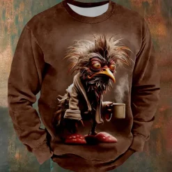Sale OUKU Men's Rooster Sweatshirts Sweatshirt Long Sleeve Sweatshirt Crew Neck Fashion Cool Daily 3D Printing Sports Outdoor Holiday Streetwear Crewneck Winter Spring & Fall