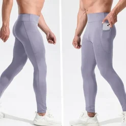 Clearance OUKU Men's Running Pants Compression Tights Leggings Pocket Elastic Waistband Leggings Outdoor Sports & Outdoor Athletic Fall Quick Dry Lightweight Soft Marathon Running Workout Tailored Fit Sportswear