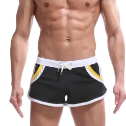 Hot OUKU Men's Running Shorts Athletic Shorts Drawstring Stripe-Trim Bottoms Athletic Athleisure Breathable Soft Quick Dry Fitness Gym Workout Marathon Sportswear Activewear Stripes Black / Orange Black White
