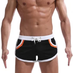 Hot OUKU Men's Running Shorts Athletic Shorts Drawstring Stripe-Trim Bottoms Athletic Athleisure Breathable Soft Quick Dry Fitness Gym Workout Marathon Sportswear Activewear Stripes Black / Orange Black White
