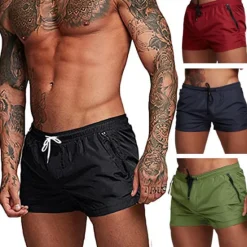 New OUKU Men's Running Shorts Athletic Shorts Drawstring Bottoms Breathable Lightweight Quick Dry Gym Workout Running Jogging Sportswear Activewear Black Red Blue