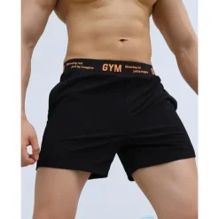 OUKU Men's Running Shorts Gym Shorts Going out Weekend Breathable Quick Dry Elastic Waist 2 in 1 Plain Short Gymnatics Casual Activewear Black White