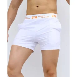 OUKU Men's Running Shorts Gym Shorts Going out Weekend Breathable Quick Dry Elastic Waist 2 in 1 Plain Short Gymnatics Casual Activewear Black White