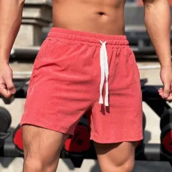 Clearance OUKU Men's Running Shorts Gym Shorts Going out Weekend Breathable Quick Dry Pocket Drawstring Elastic Waist Plain Short Gymnatics Casual Activewear Light Green Red