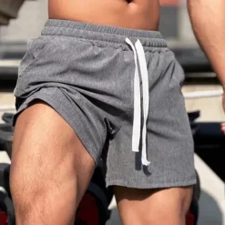 Clearance OUKU Men's Running Shorts Gym Shorts Going out Weekend Breathable Quick Dry Pocket Drawstring Elastic Waist Plain Short Gymnatics Casual Activewear Light Green Red
