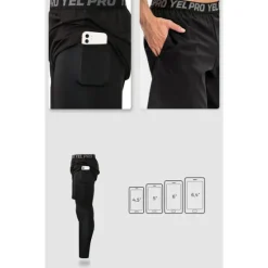Discount OUKU Men's Running Shorts With Tights Compression Tights Leggings 2 in 1 with Phone Pocket High Waist Base Layer Sports & Outdoor Athletic Winter Spandex Breathable Quick Dry Moisture Wicking Fitness Gym