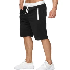 Hot OUKU Men's Running Shorts Workout Shorts Drawstring Zipper Pocket Bottoms Casual Athleisure Breathable Soft Sweat wicking Gym Workout Performance Basketball Sportswear Activewear Solid Colored Black