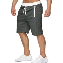 Hot OUKU Men's Running Shorts Workout Shorts Drawstring Zipper Pocket Bottoms Casual Athleisure Breathable Soft Sweat wicking Gym Workout Performance Basketball Sportswear Activewear Solid Colored Black