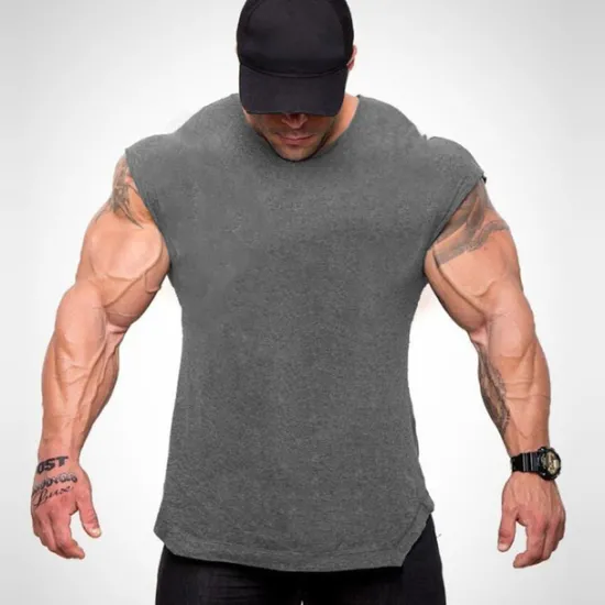 Hot OUKU Men's Running Tank Top Workout Tank Sleeveless Top Athletic Cotton Breathable Soft Sweat Out Gym Workout Running Active Training Sportswear Activewear Solid Colored Black White Army Green