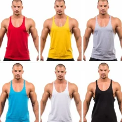 Outlet OUKU Men's Running Tank Top Workout Tank Vest / Gilet Summer Cotton Breathable Quick Dry Moisture Wicking Fitness Gym Workout Bodybuilding Sportswear Activewear Black White Yellow
