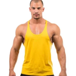 Outlet OUKU Men's Running Tank Top Workout Tank Vest / Gilet Summer Cotton Breathable Quick Dry Moisture Wicking Fitness Gym Workout Bodybuilding Sportswear Activewear Black White Yellow