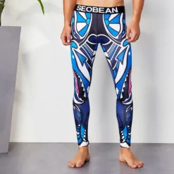 Hot OUKU Men's Running Tights Leggings Base Layer Bottoms Yoga Sports & Outdoor Athletic Spring Breathable Moisture Wicking Soft Compression Fitness Gym Workout Running Skinny Sportswear Activewear Optical