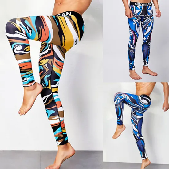 Hot OUKU Men's Running Tights Leggings Base Layer Bottoms Yoga Sports & Outdoor Athletic Spring Breathable Moisture Wicking Soft Compression Fitness Gym Workout Running Skinny Sportswear Activewear Optical