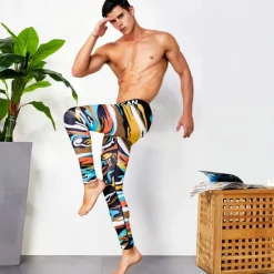 Hot OUKU Men's Running Tights Leggings Base Layer Bottoms Yoga Sports & Outdoor Athletic Spring Breathable Moisture Wicking Soft Compression Fitness Gym Workout Running Skinny Sportswear Activewear Optical