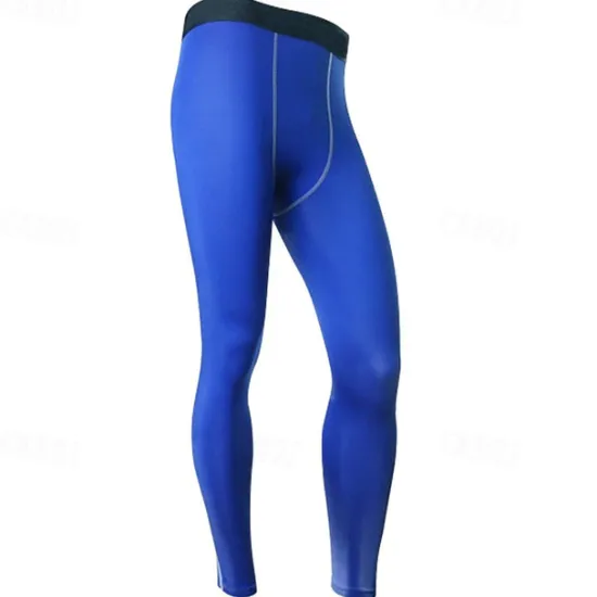 Clearance OUKU Men's Running Tights Leggings Compression Pants Base Layer Athletic Athleisure Spandex Breathable Quick Dry Moisture Wicking Fitness Gym Workout Running Sportswear Activewear Solid Colored Black