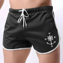 New OUKU Men's Sailboat Swim Shorts Board Shorts Swimming Trunks Mid Waist Fashion Designer Athletic Surfing Leisure Sports Holiday Pocket Drawstring Elastic Waist Designer Clothing Apparel