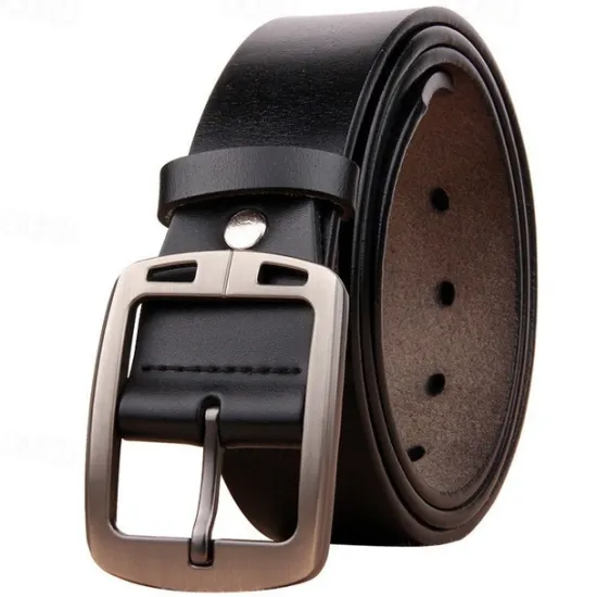 New OUKU Men's Sashes Belt Men's belt Waist Belt Black Coffee Cowhide Alloy Modern Contemporary Solid / Plain Color Daily Wear Vacation Casual Daily