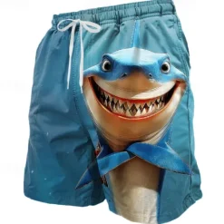 Clearance OUKU Men's Shark Novelty Sea Creatures Swim Trunks Swim Shorts Board Shorts Mid Waist Funny Outdoor Vacation Dailywear Side Pockets Mesh Lining Elastic Drawstring Waist Designer Clothing Apparel