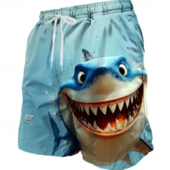 Clearance OUKU Men's Shark Novelty Sea Creatures Swim Trunks Swim Shorts Board Shorts Mid Waist Funny Outdoor Vacation Dailywear Side Pockets Mesh Lining Elastic Drawstring Waist Designer Clothing Apparel
