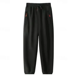 OUKU Men's Sherpa Athletic Pants Sweatpants Joggers Trousers Pocket Drawstring Elastic Waist Plain Comfort Warm Sports Outdoor Daily Fashion Casual ArmyGreen Black Micro-elastic