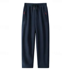 Best OUKU Men's Sherpa Athletic Pants Trousers Straight Leg Sweatpants Pocket Drawstring Elastic Waist Plain Comfort Warm Sports Outdoor Daily Fashion Casual ArmyGreen Black Micro-elastic