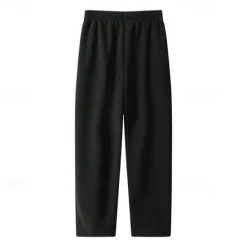 Best OUKU Men's Sherpa Athletic Pants Trousers Straight Leg Sweatpants Pocket Drawstring Elastic Waist Plain Comfort Warm Sports Outdoor Daily Fashion Casual ArmyGreen Black Micro-elastic