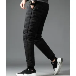 Sale OUKU Men's Sherpa Fleece Pants Sweatpants Joggers Trousers Pocket Drawstring Elastic Waist Plain Comfort Warm Sports Outdoor Daily Fashion Casual Black 1# Black Micro-elastic
