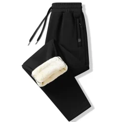 Online OUKU Men's Sherpa Fleece Pants Sweatpants Joggers Winter Pants Pocket Drawstring Straight Leg Solid Color Thermal Warm Windproof Sports Outdoor Daily Classic Thicken Slim Black Grey