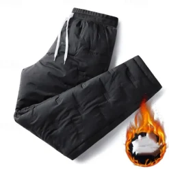 Online OUKU Men's Sherpa Fleece Pants Sweatpants Joggers Trousers Pocket Drawstring Elastic Waist Plain Comfort Warm Sports Outdoor Daily Fashion Casual Black 1# Black Micro-elastic