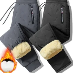 Outlet OUKU Men's Sherpa Fleece Pants Sweatpants Winter Pants Trousers Pocket Drawstring Elastic Waist Plain Comfort Breathable Outdoor Daily Going out Fashion Casual / Sporty Black Black Straight Leg