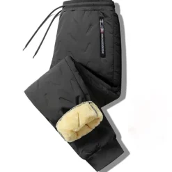 Outlet OUKU Men's Sherpa Fleece Pants Sweatpants Winter Pants Trousers Pocket Drawstring Elastic Waist Plain Comfort Breathable Outdoor Daily Going out Fashion Casual / Sporty Black Black Straight Leg
