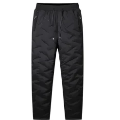 Discount OUKU Men's Sherpa Joggers Winter Pants Trousers Casual Pants Pocket Drawstring Elastic Waist Plain Waterproof Warm Daily Streetwear Fashion Chic & Modern Black Black Straight Leg Micro-elastic