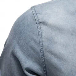 Outlet OUKU Men's Shirt Black Dark Blue Light Blue Long Sleeve Solid Color Rolled collar Outdoor Causal Buttons Clothing Apparel Daily Casual Daily Leisure
