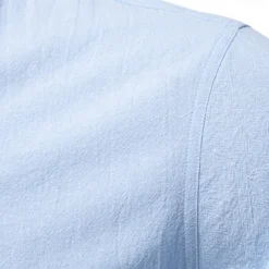 Sale OUKU Men's Shirt Black White Navy Blue Blue Beige Long Sleeve Solid Color Standing Collar Outdoor Causal Buttons Clothing Apparel Daily Casual Daily Leisure