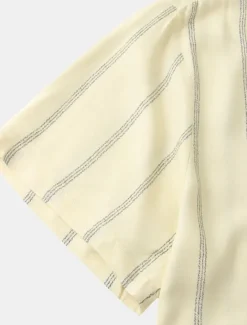 Sale OUKU Men's Shirt Casual Shirt Striped Shirts Black Red Green khaki Beige Short Sleeve Stripe Turndown Outdoor Daily Wear Print Clothing Apparel Fashion Streetwear Casual