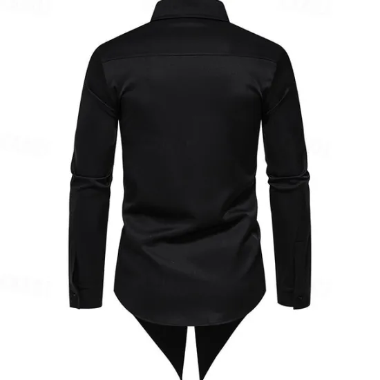 OUKU Men's Shirt Casual Shirt Tuxedo Shirts Bronzing Date Casual Daily Black White Blue Long Sleeve Lapel Spring & Fall Clothing Apparel