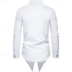 OUKU Men's Shirt Casual Shirt Tuxedo Shirts Bronzing Date Casual Daily Black White Blue Long Sleeve Lapel Spring & Fall Clothing Apparel