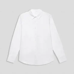 Online OUKU Men's Shirt Cotton Linen Shirt White Blue Long Sleeve Solid Color Turndown Summer Spring & Fall Sports & Outdoor Causal Clothing Apparel Button