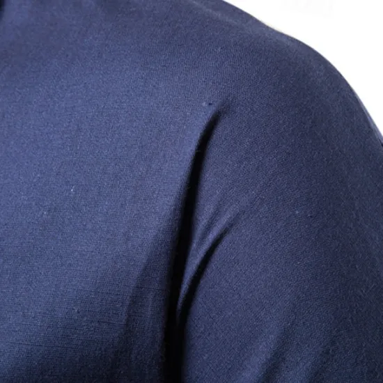 Online OUKU Men's Shirt Cotton Linen Shirt Casual Shirt Plain Casual Daily Black White Navy Blue Long Sleeve V Neck Summer Clothing Apparel
