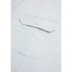 Discount OUKU Men's Shirt Cotton Linen Shirt Summer Shirt Beach Wear Casual Shirt Button Up Shirt Plain Vacation Curise Black White Light Blue Long Sleeve Lapel Spring & Summer Clothing Apparel Pocket