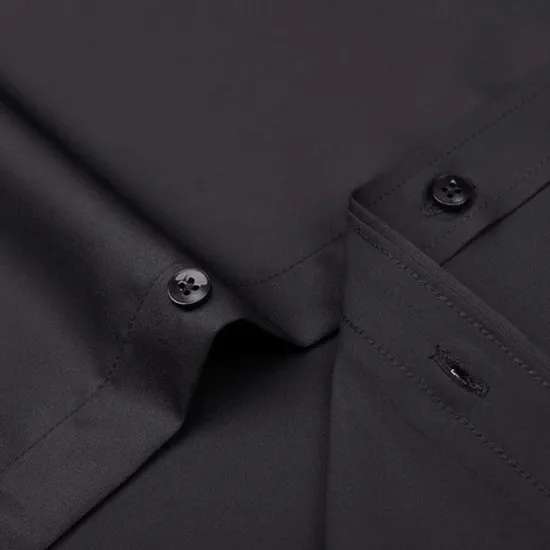 Discount OUKU Men's Shirt Dress Shirt Button Up Shirt Plain Wedding Daily Light Pink Black White Dark Navy Long Sleeve Turndown Spring & Fall Clothing Apparel Patchwork